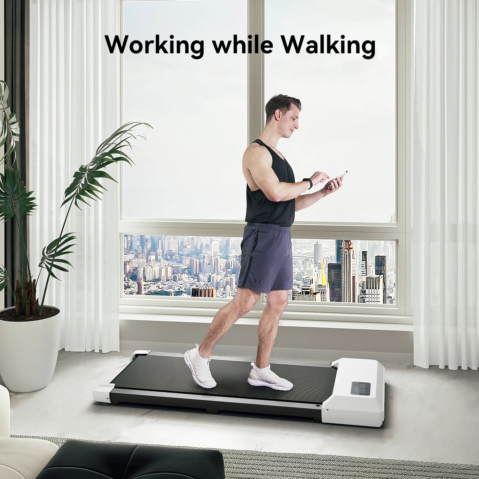 Dpforest Walking Pad 2 in 1 Under Desk Treadmill with Remote Control D6097