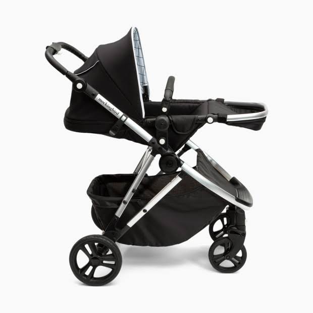 Mockingbird Single Stroller with Black Leather and Windowpane Canopy X90576