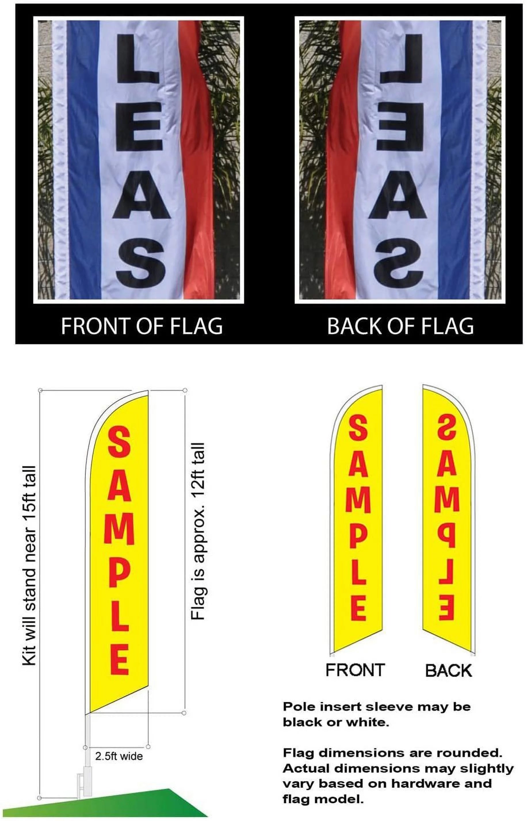 Feather Banner Flag Sign with Pole Kit and Ground Stake C7418