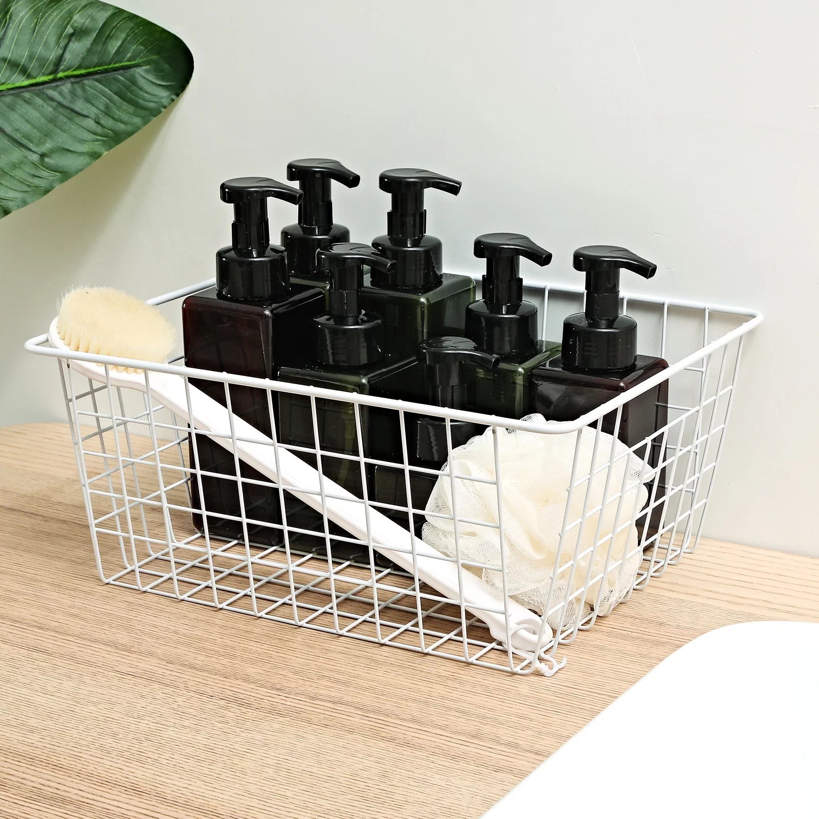 14" Upright Freezer Storage Baskets, White Wire Bins, Set of 4 A676925