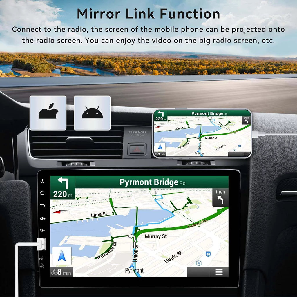 Podofo 1 Din 9" Car Stereo Touch Screen MP5 Player with Bluetooth, Mirror Link & Rearview Camera X115387