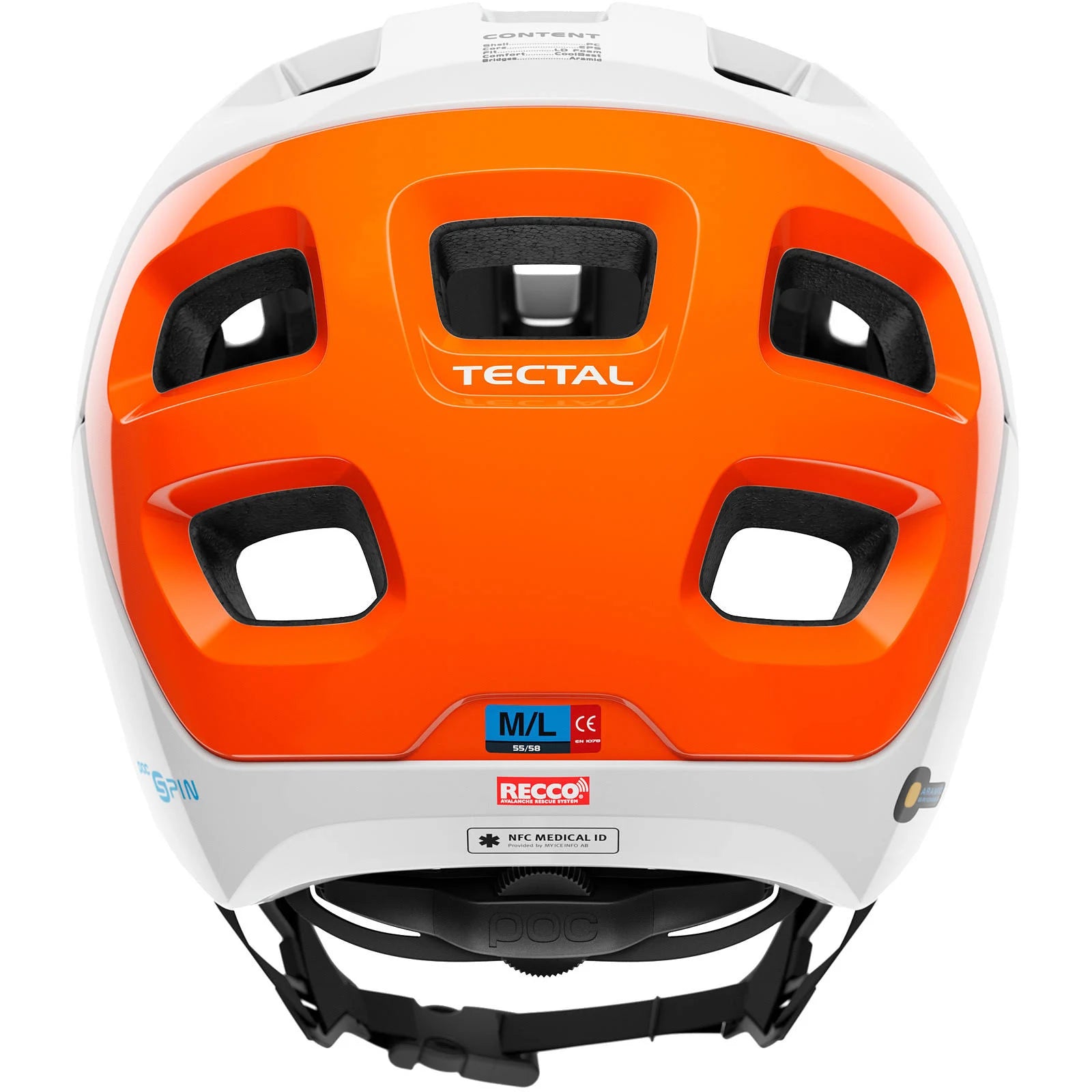 POC Tectal Race Spin NFC Helmet White Orange I633