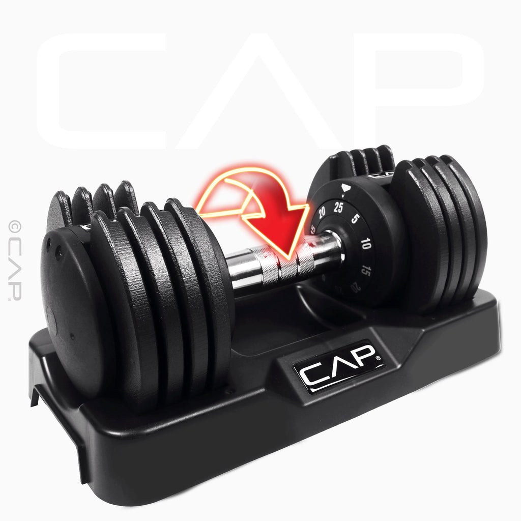 CAP Barbell 25lb Adjustable Dumbbell, Quick Select 5-25 A355