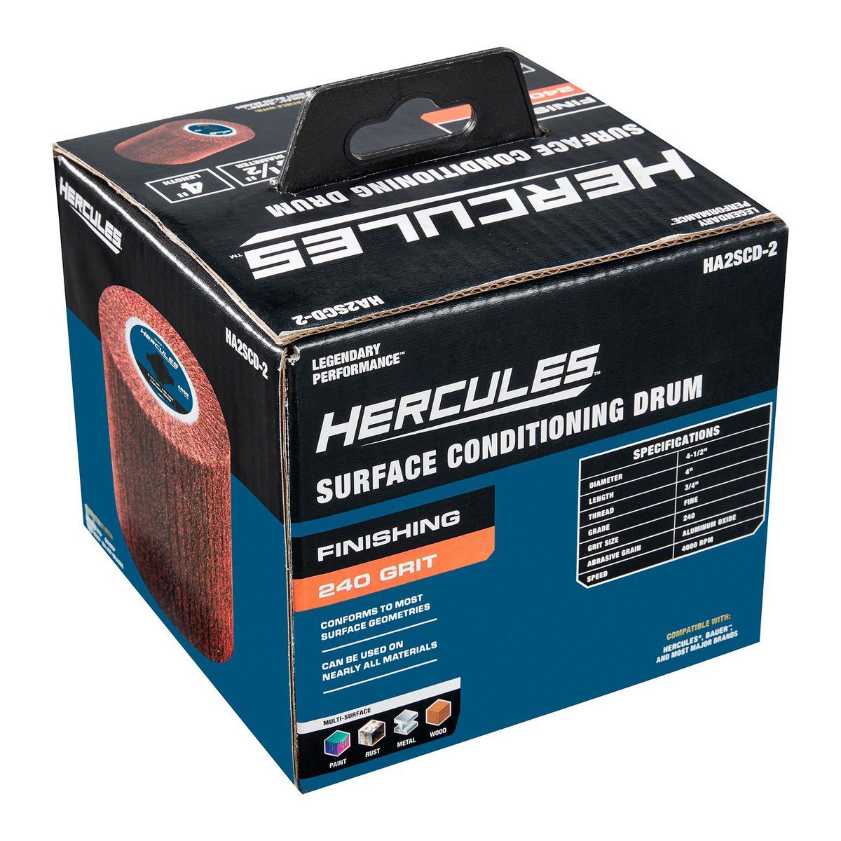 HERCULES 4-1/2 in. x 4 in. x 3/4 in. 240-Grit Finishing Drum L2005