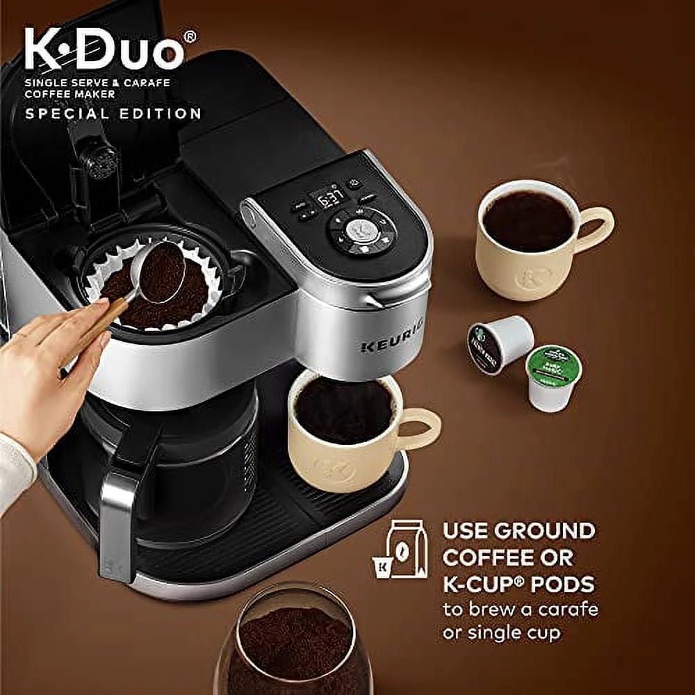 Keurig K-Duo Special Edition Single Serve & Carafe Coffee Maker, Silver T27571