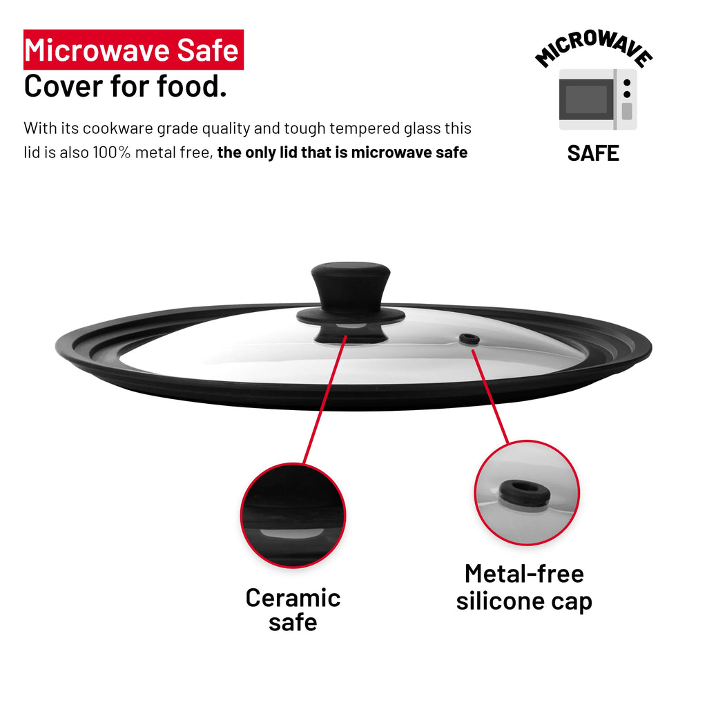 Universal Tempered Glass Lid for Pots and Pans, Fits 10-12 Inch Cookware O948489