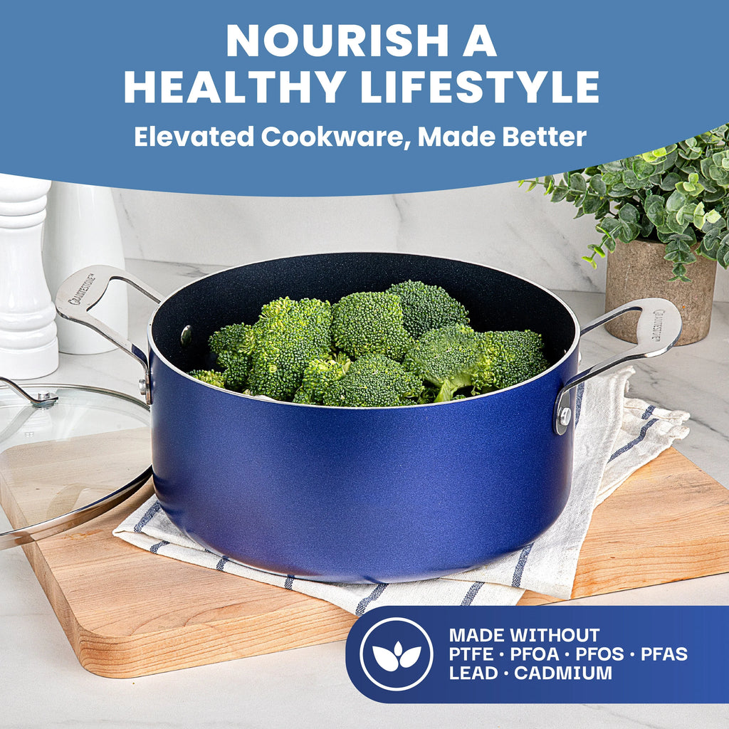 Granite Stone Pots and Pans Set 20 Piece Nonstick Cookware, Blue K97816