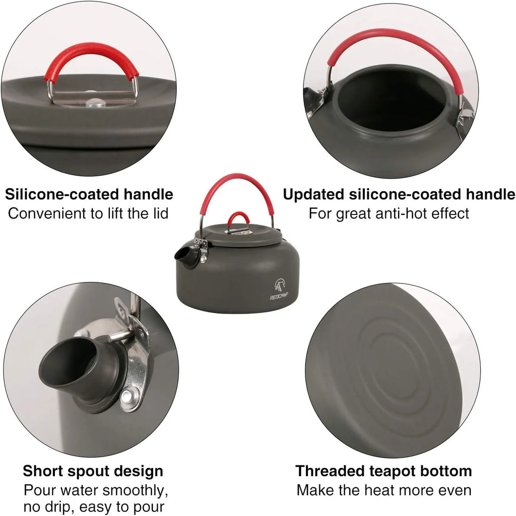REDCAMP 0.8L Folding Camping Kettle with Carrying Bag A3528