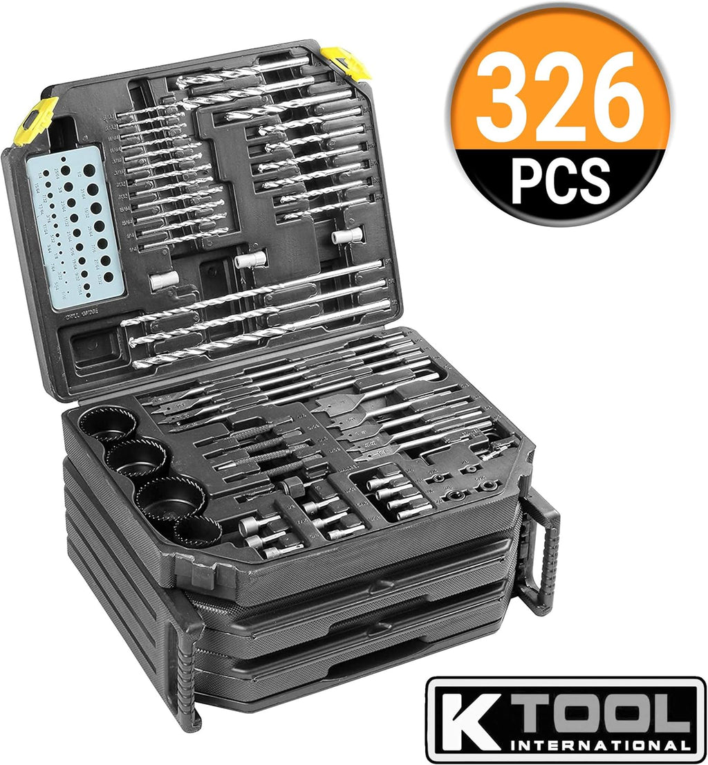 K Tool International 326 Piece Drill Bit Set with Case K18528