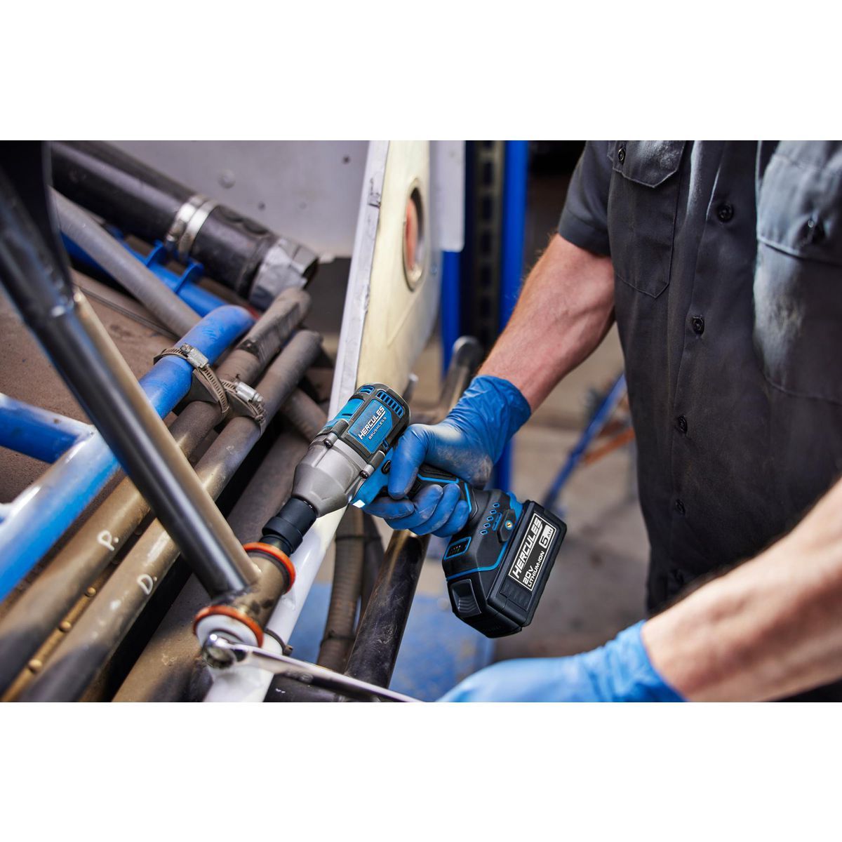 HERCULES 20V Brushless 1/2 in. Compact 4-Mode Impact Wrench, Tool Only F21797