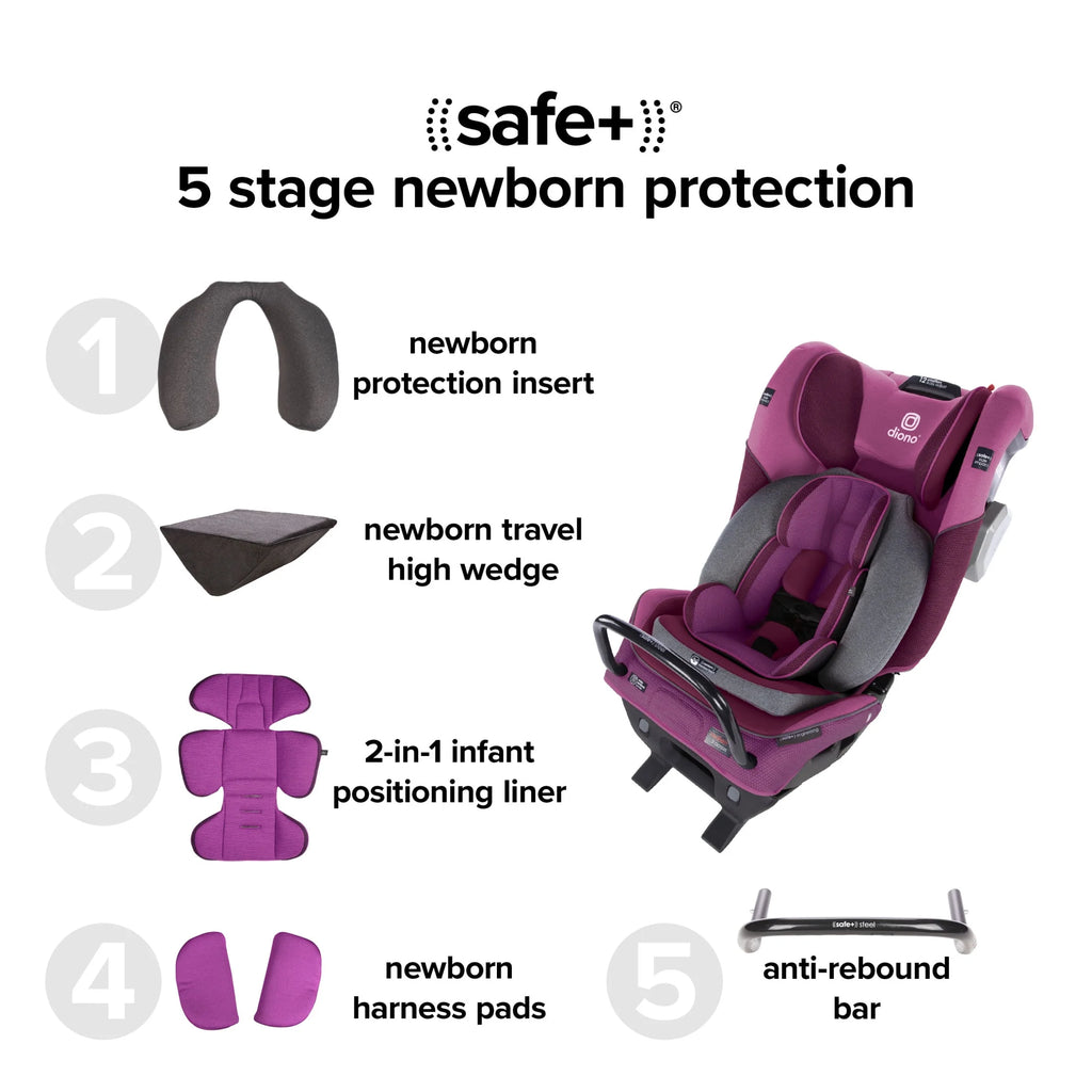 Diono Radian 3QXT SafePlus All-in-One Convertible Car Seat, Red B871