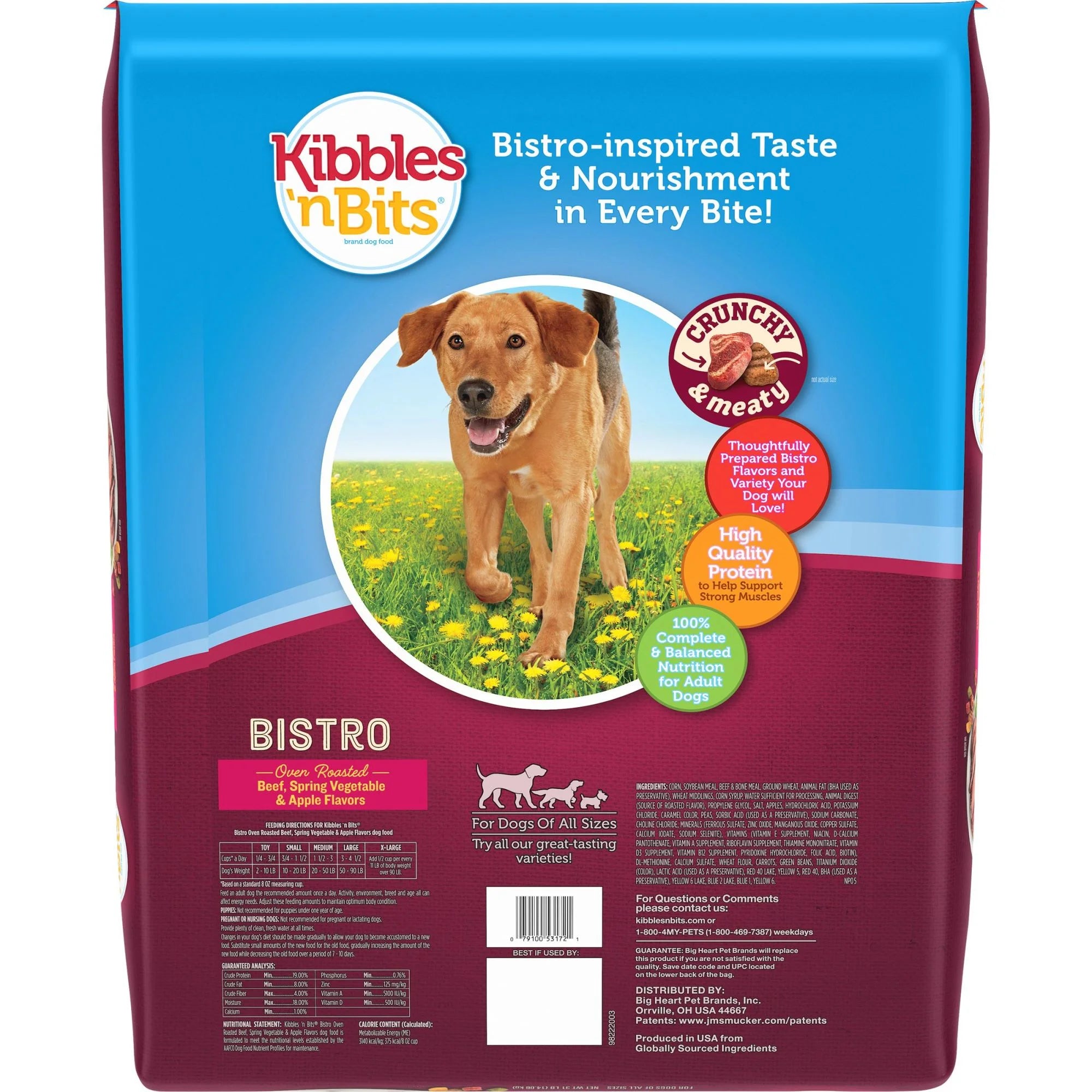 Kibbles 'n Bits Bistro Oven Roasted Beef Flavor Dog Food, 31 lb Q7317