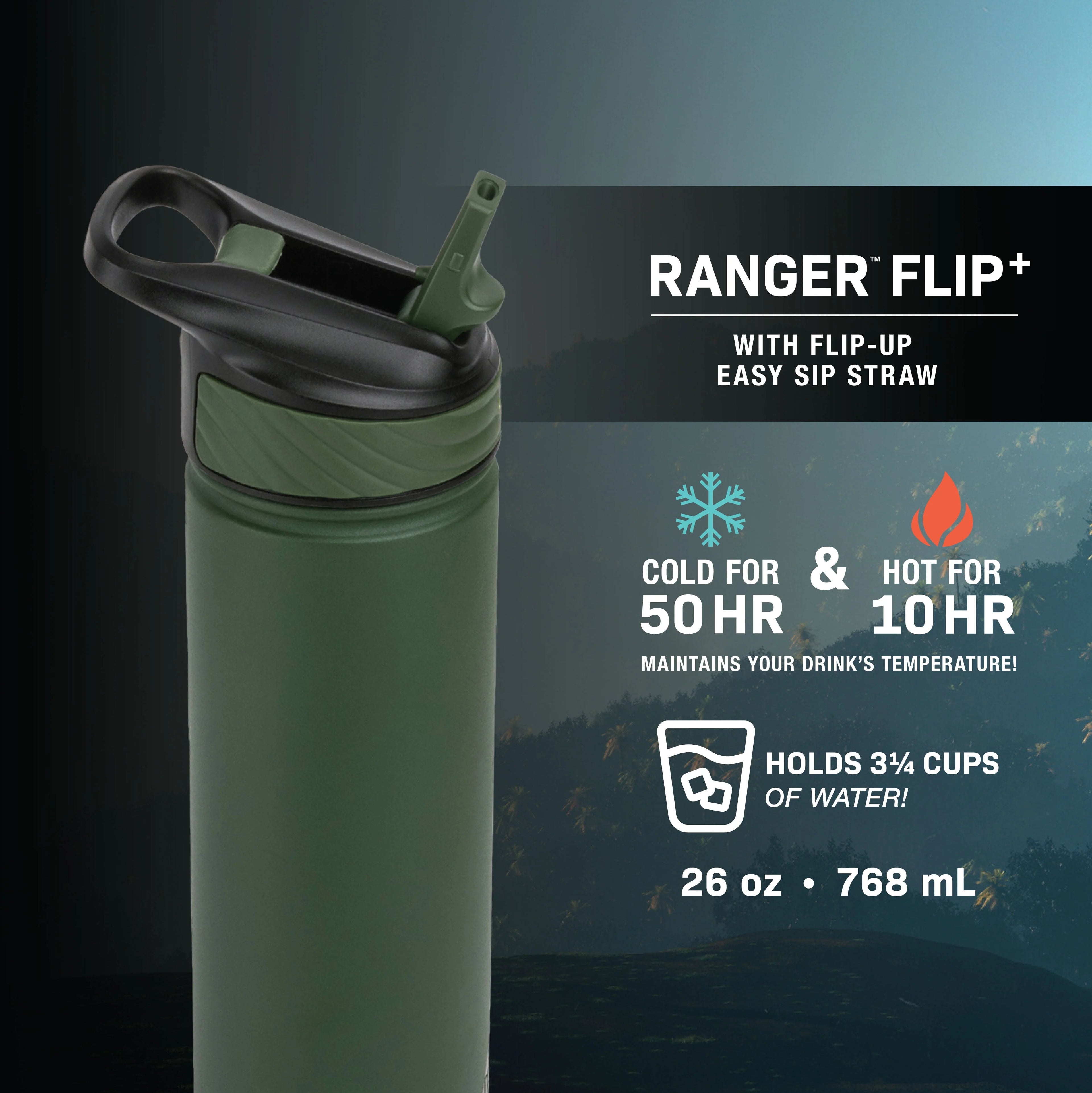 TAL Stainless Steel Ranger Water Bottle 26 oz, Black K660538