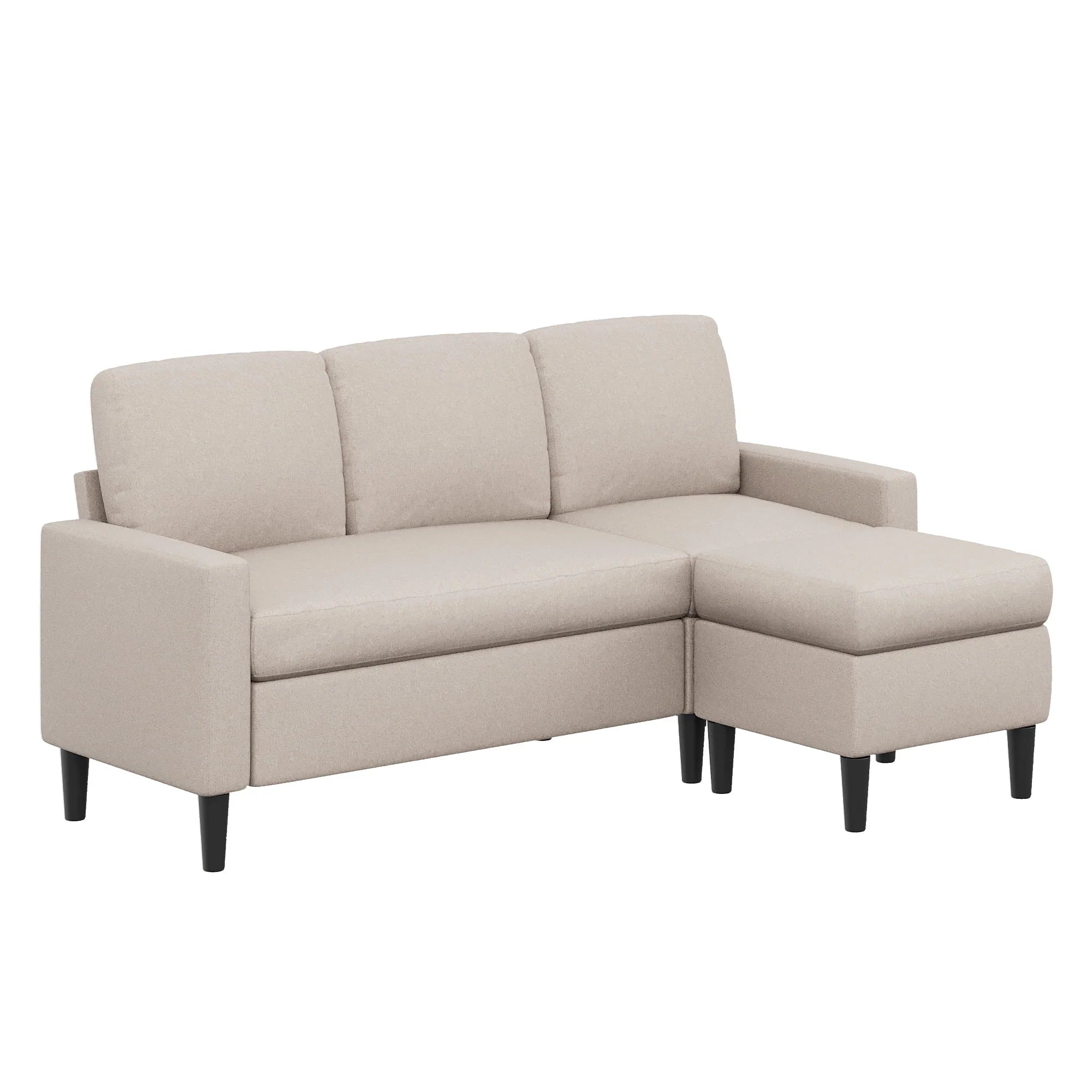 Walsunny Convertible Sectional Sofa Couch, L-Shaped with Reversible Chaise, Grayish Black A704