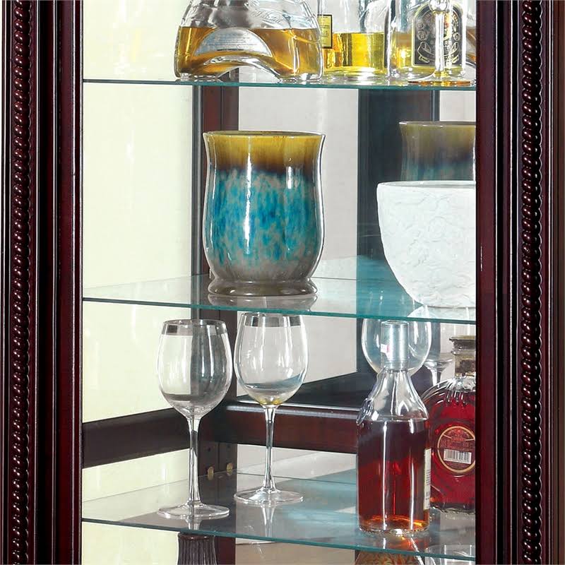 Furniture of America Lisandro Curio Cabinet Espresso T628023