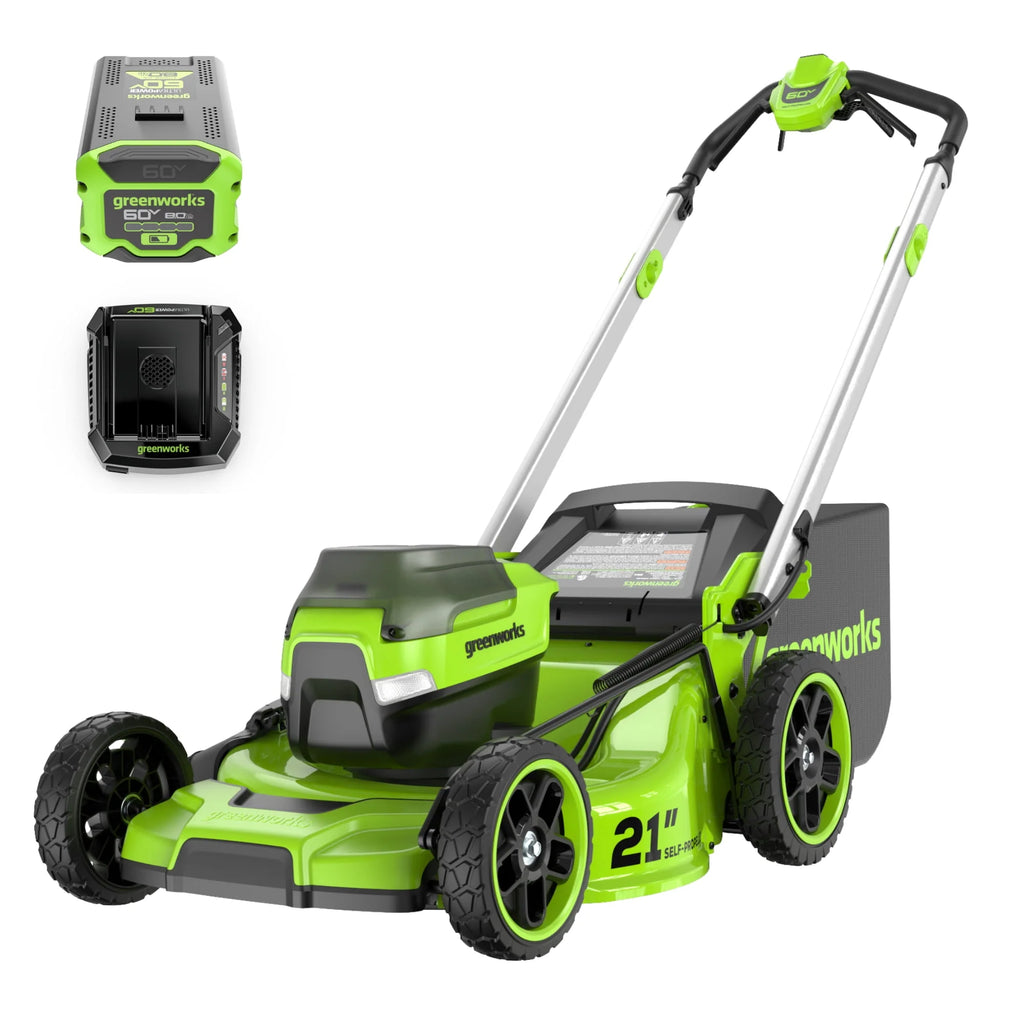 Greenworks 60V 21 Self Propelled Lawn Mower with (1) 8.0 Ah Battery & Rapid Charger 2546402