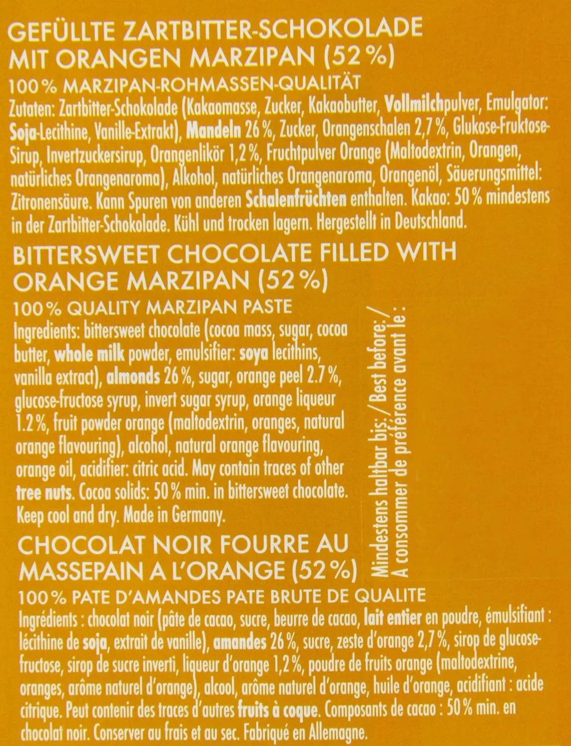 Orange Chocolate Marzipan Bar 100g (Pack of 2) W36110