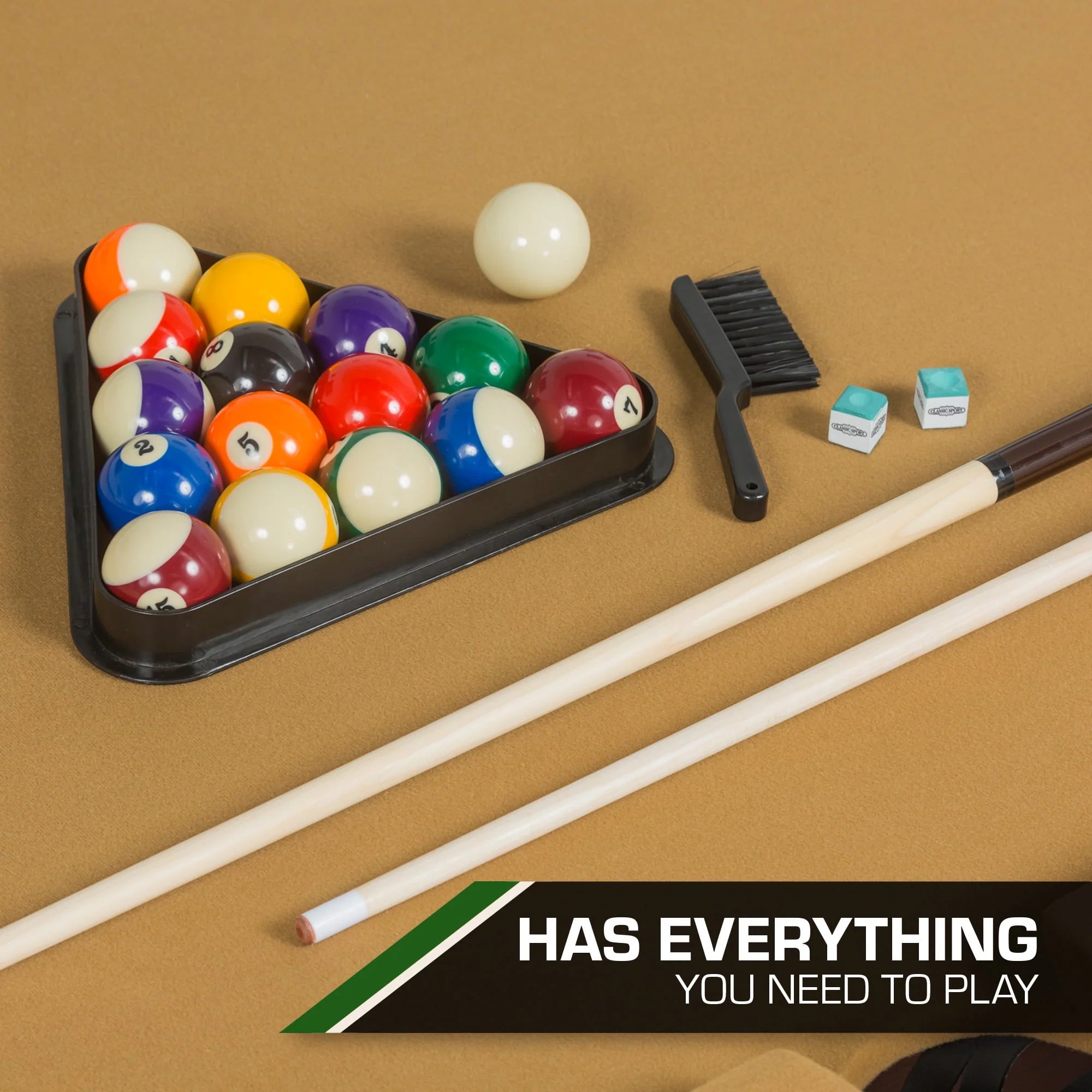 Classic Sports Brighton 87 Billiard Pool Table, Tan G11980