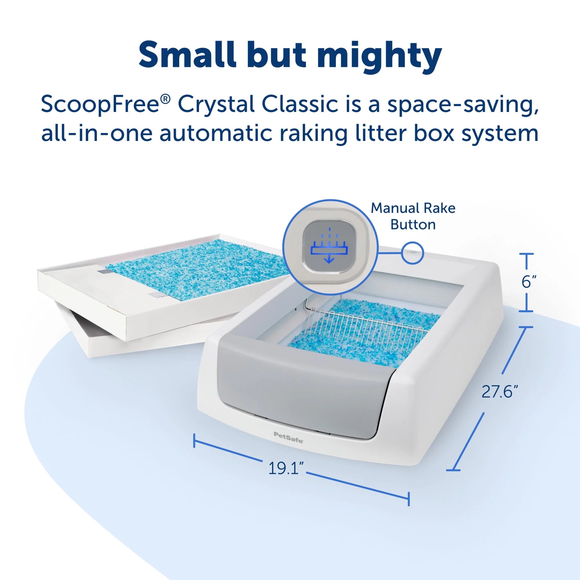 PetSafe ScoopFree Crystal Classic Self-Cleaning Cat Litter Box, Gray W9015