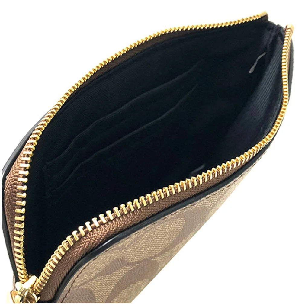 Coach Signature PVC Leather Corner Zip Wristlet Y887874