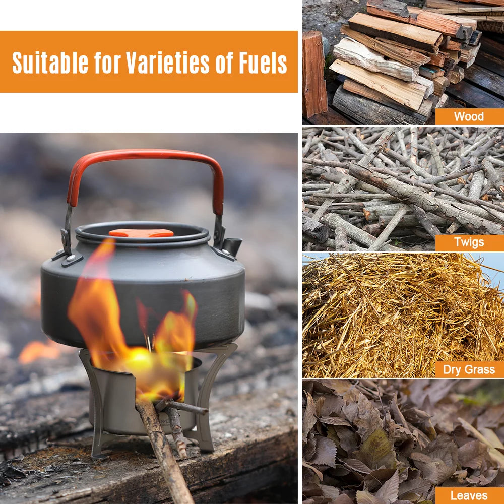 Lixada Ultralight Mini Titanium Alcohol Stove for Hiking O476