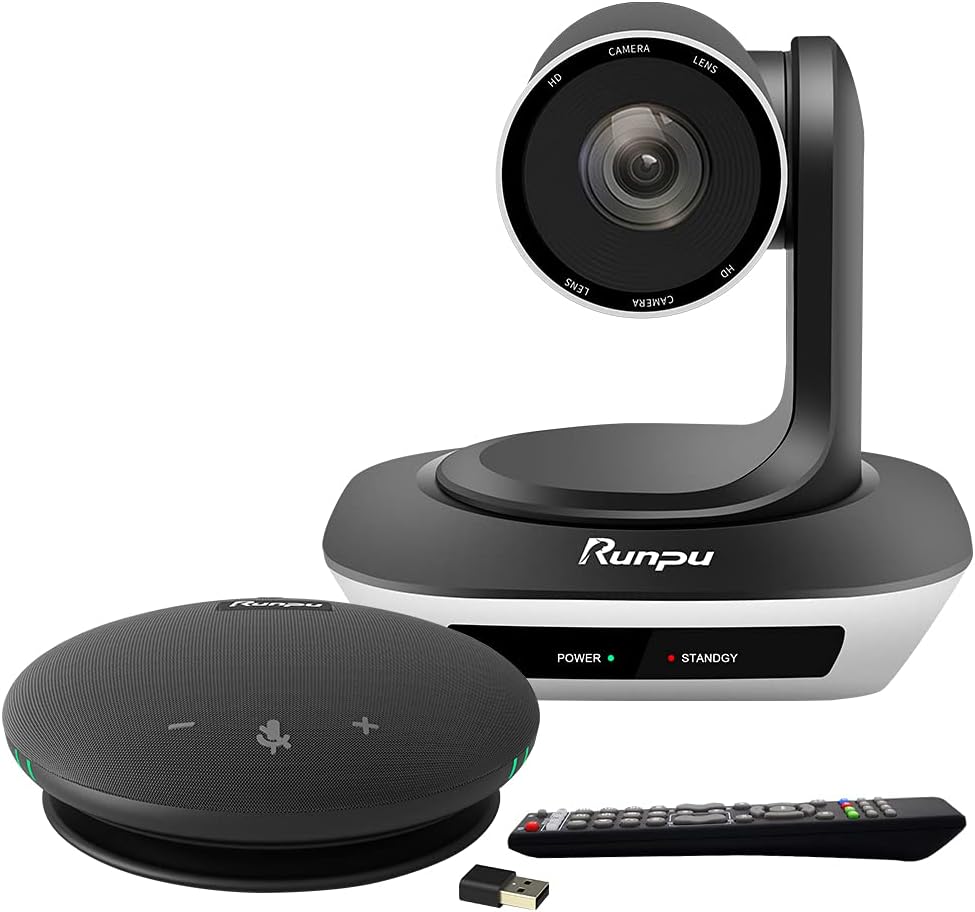 Runpu Video Conference System Bundle with Wireless Speaker and HD Camera E32644
