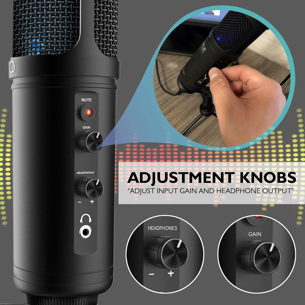 Pyle PDMIUSB50 USB Condenser Microphone with Tripod Stand, 2 Pack B738508