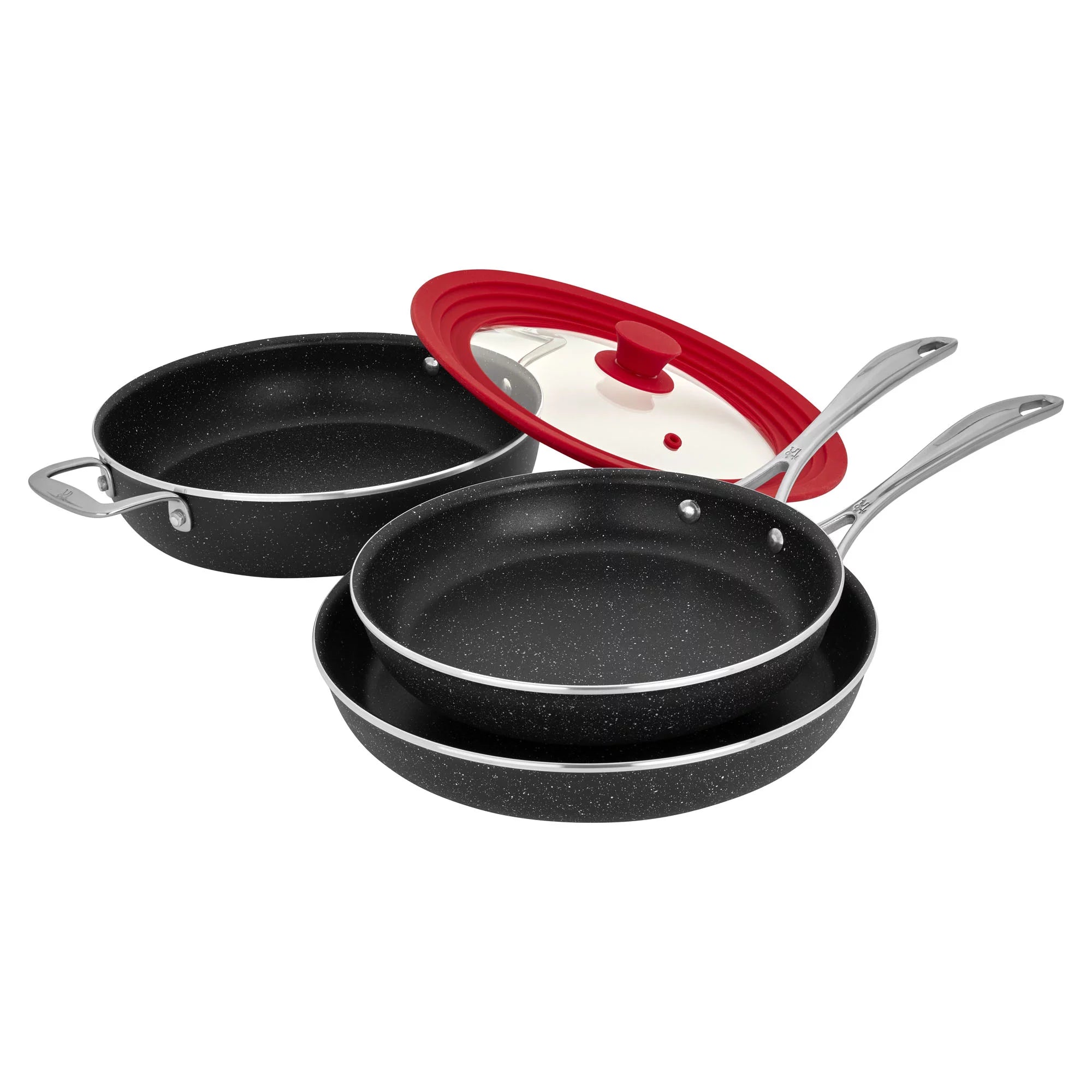 Henckels Capri Notte 4-pc Aluminum Nonstick Cookware Set with Universal Lid V962227