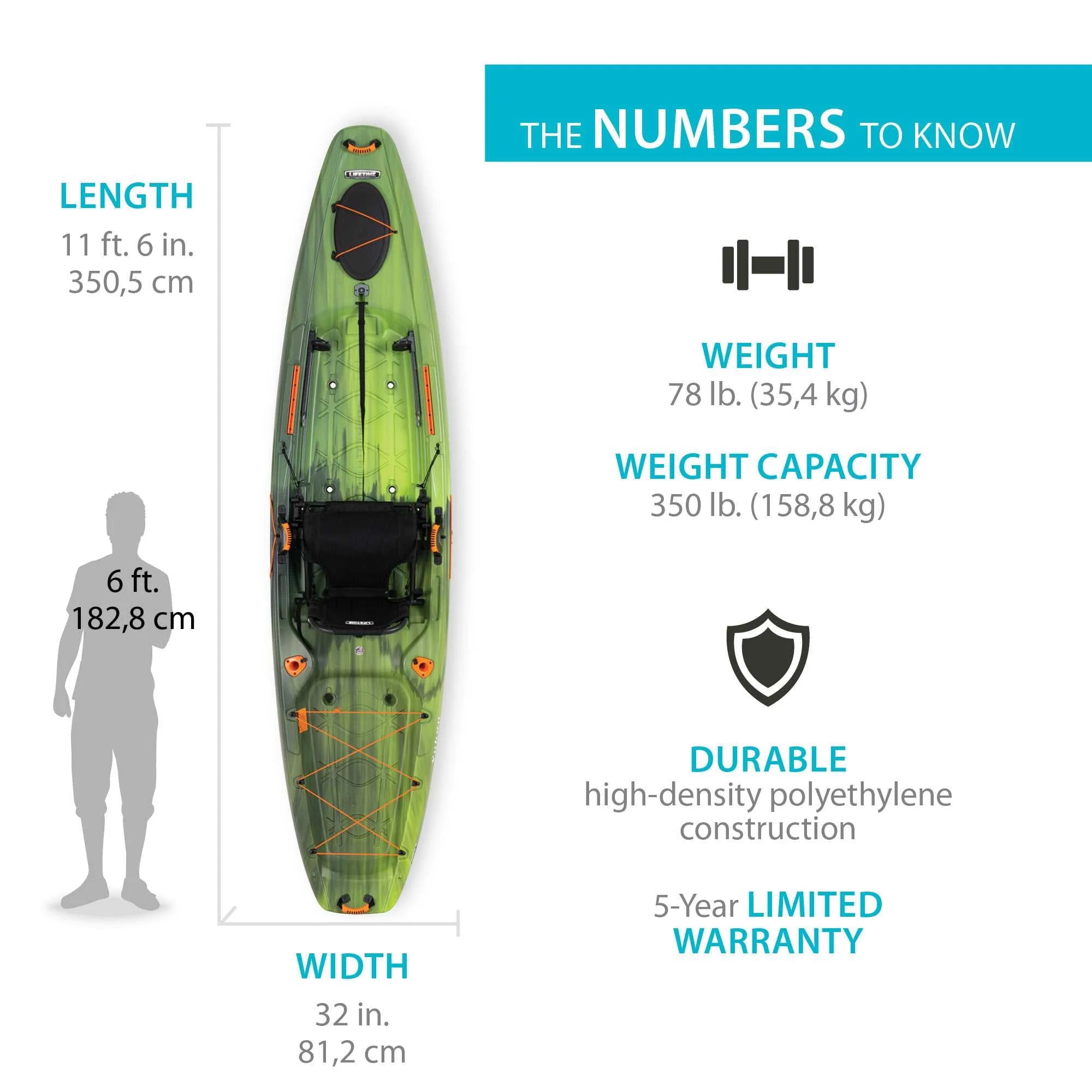 Lifetime Yukon Angler 116 Sit-on-Top Fishing Kayak J83340