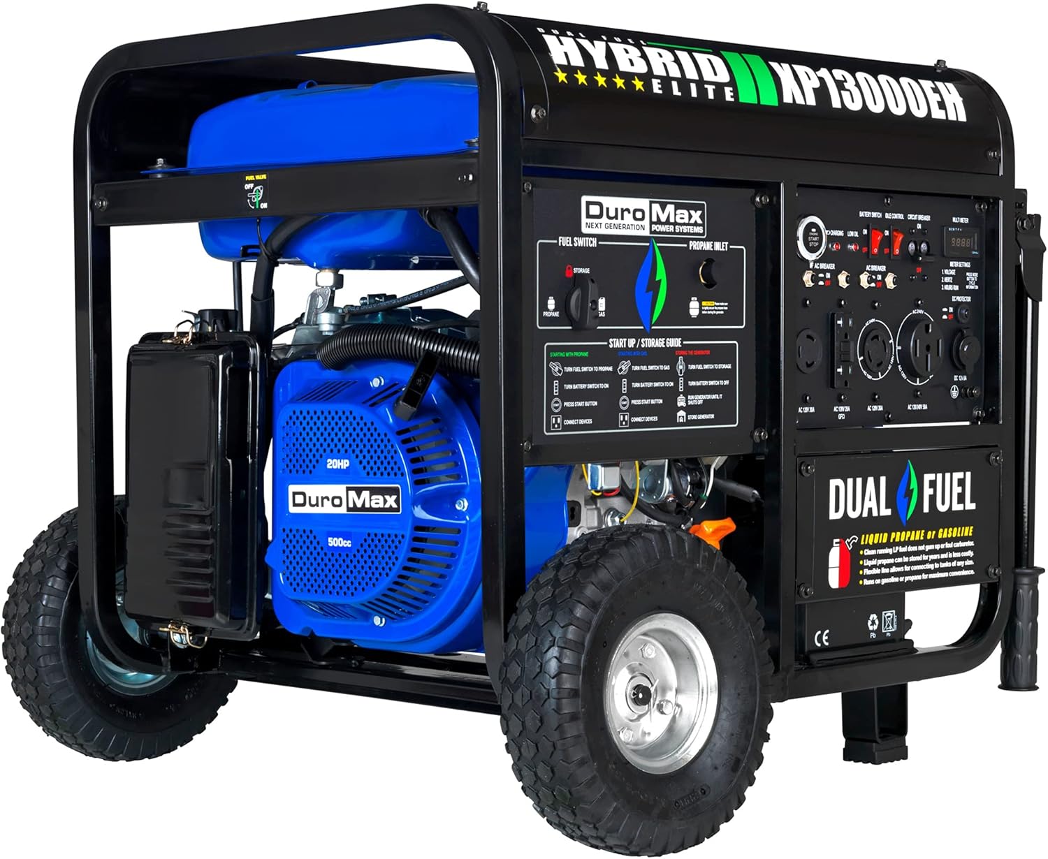 DuroMax XP10000EH Dual Fuel Portable Generator 10000 Watt Electric Start N96690