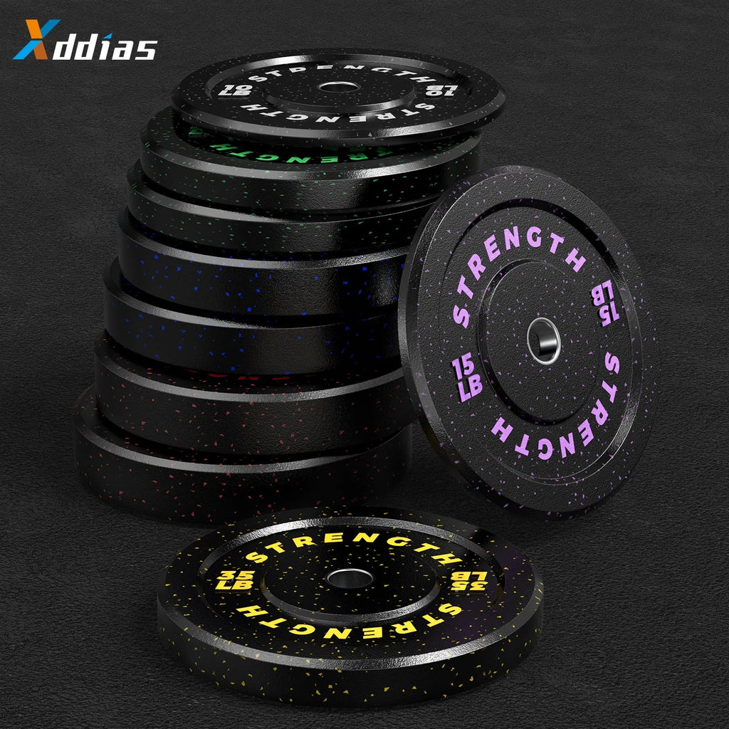 GIKPAL Olympic Bumper Plates, 10lb to 55lb, High-Bounce Rubber Weight Plates E623440