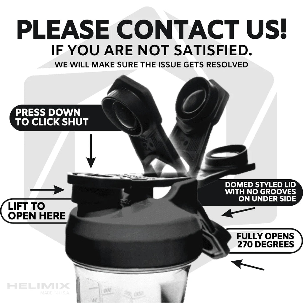 Helimix 2.0 Vortex Black Portable Pre-Workout Blender Shaker Bottle 28oz J290