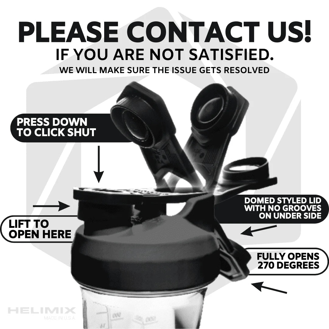 Helimix 2.0 Vortex Black Portable Pre-Workout Blender Shaker Bottle 28oz J290