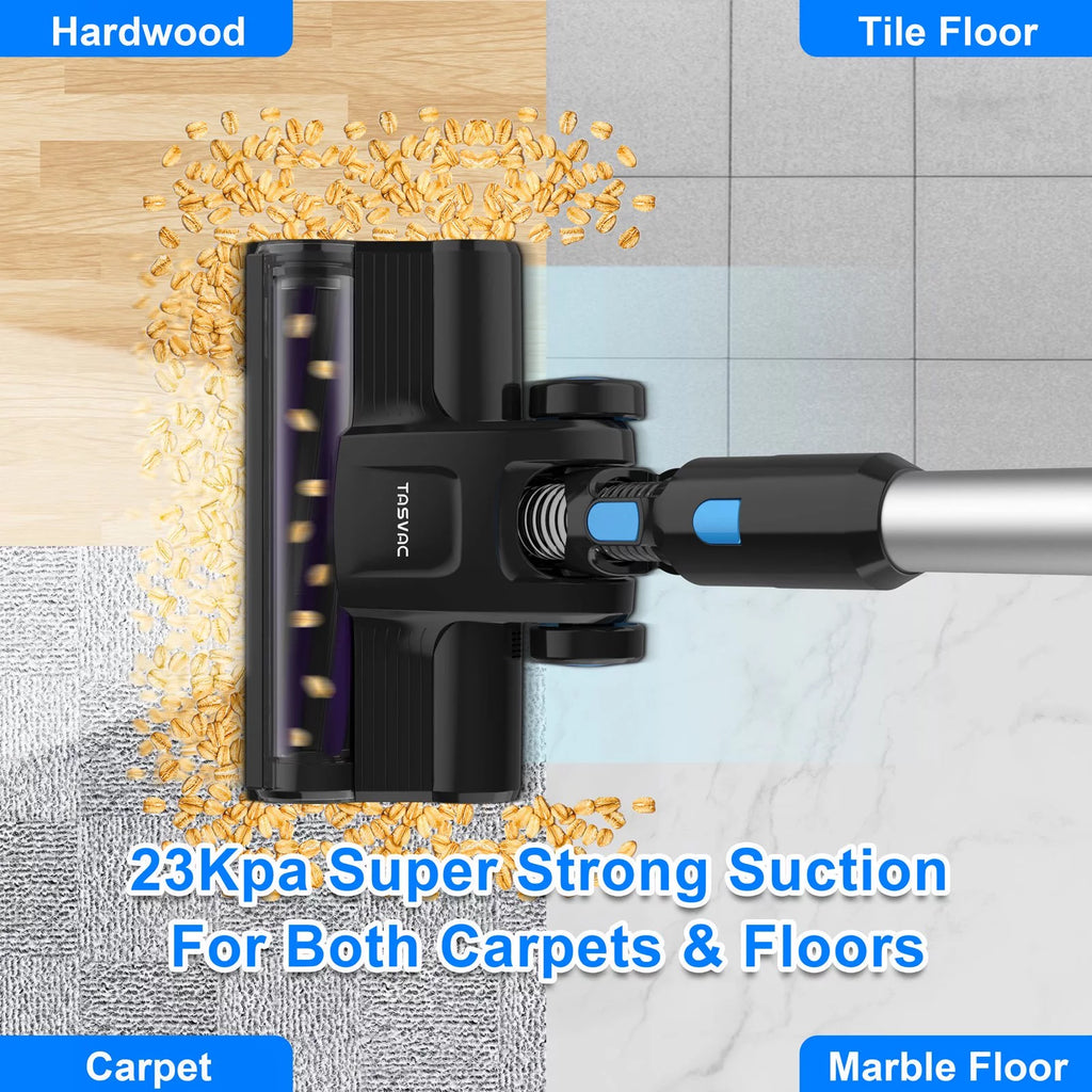 TASVAC Portable Stick Vacuum Cleaner, 260W Cordless Lightweight, 23Kpa, 50min Runtime J6230