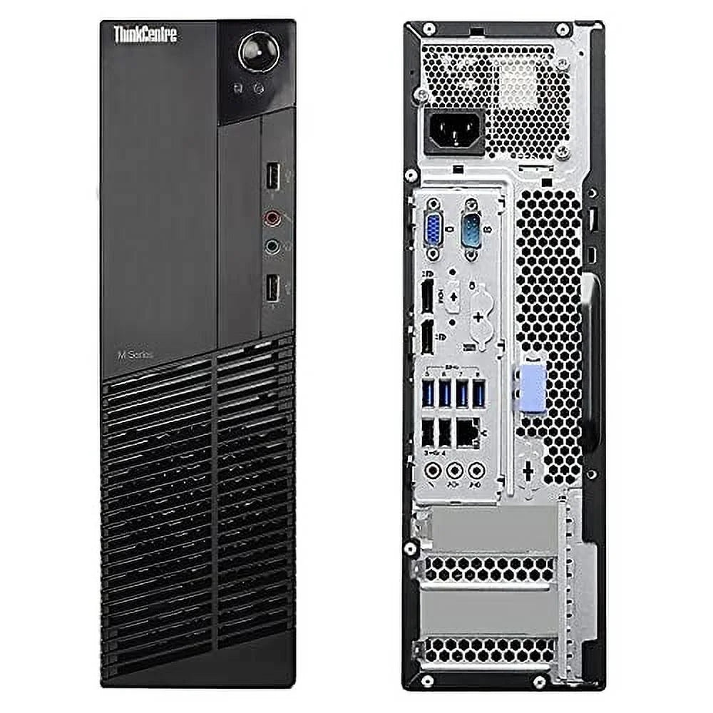 Lenovo ThinkCentre M93P Desktop Computer Package with i5, 8GB RAM, 256GB SSD, Dual 20" Monitors B580
