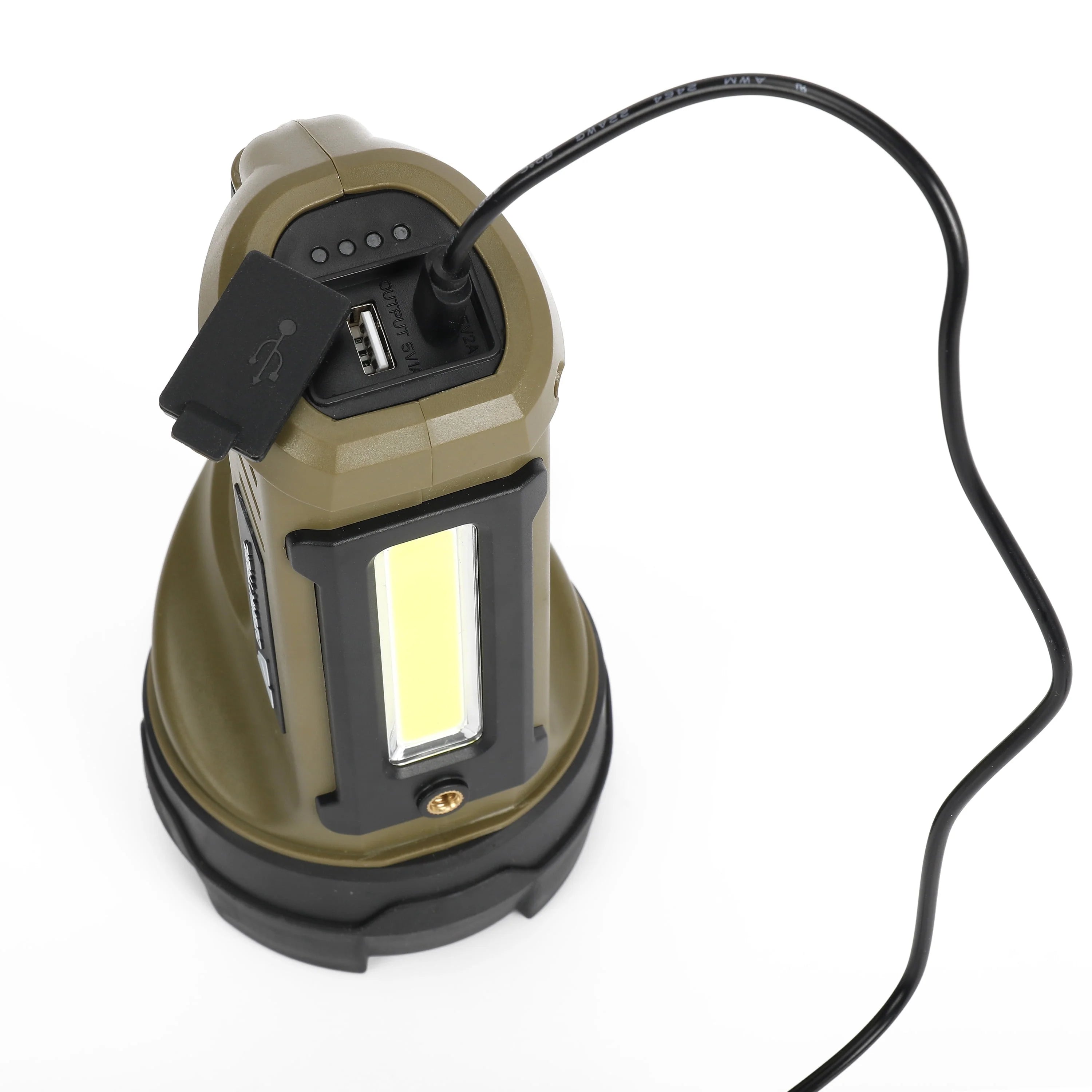 Ozark Trail 2000 Lumen Dual Source LED Rechargeable Spotlight with Power Bank, Olive K593