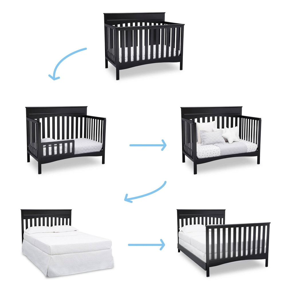 Delta Children Skylar 4-in-1 Convertible Crib Black I97902