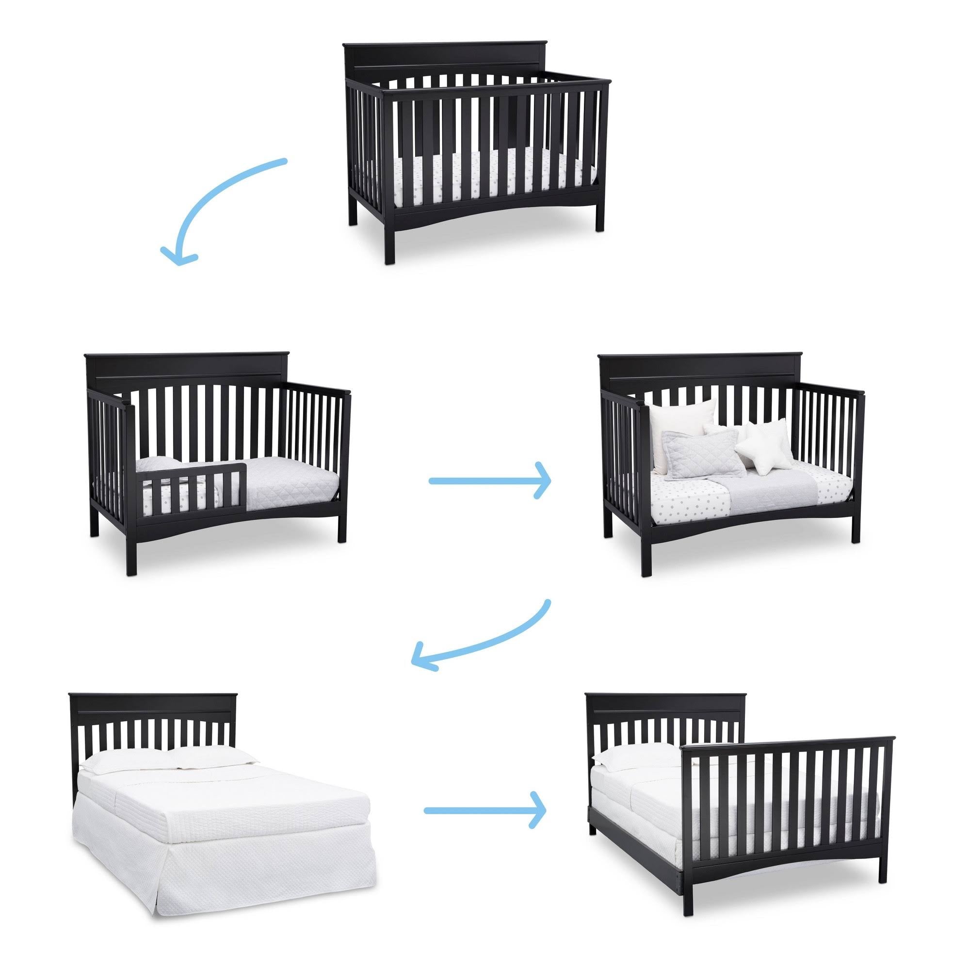 Delta Children Skylar 4-in-1 Convertible Crib Black I97902