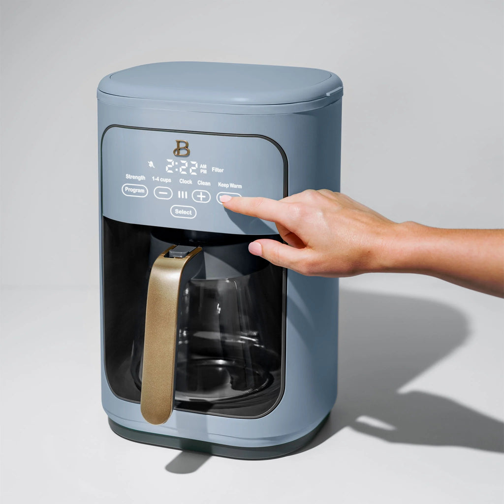 Beautiful 14-Cup Programmable Drip Coffee Maker with Touch Display, White Icing by Drew Barrymore F83994