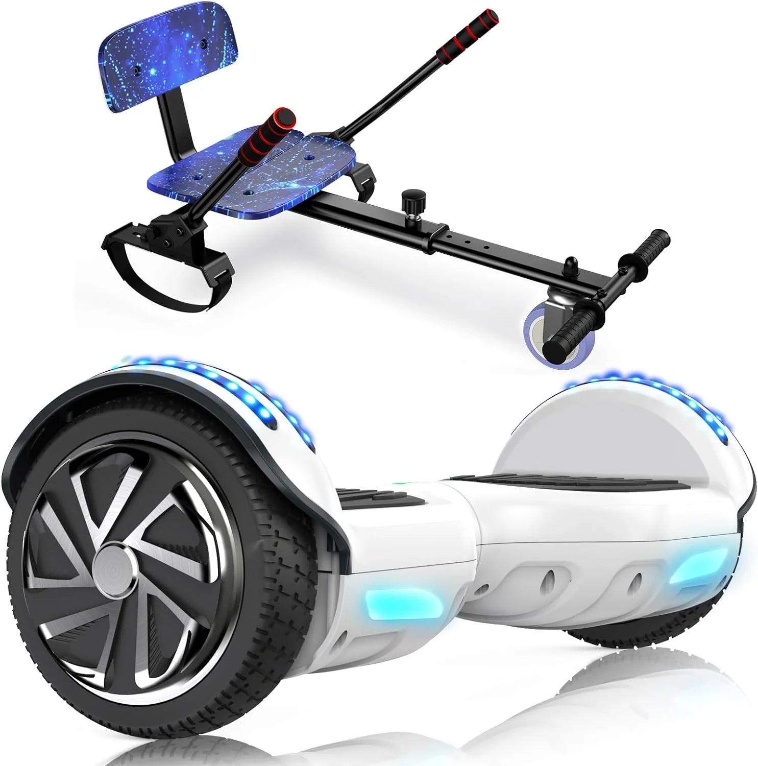 LIEAGLE Hoverboard with Seat Attachment, 6.5 inch Self Balancing Scooter S62540