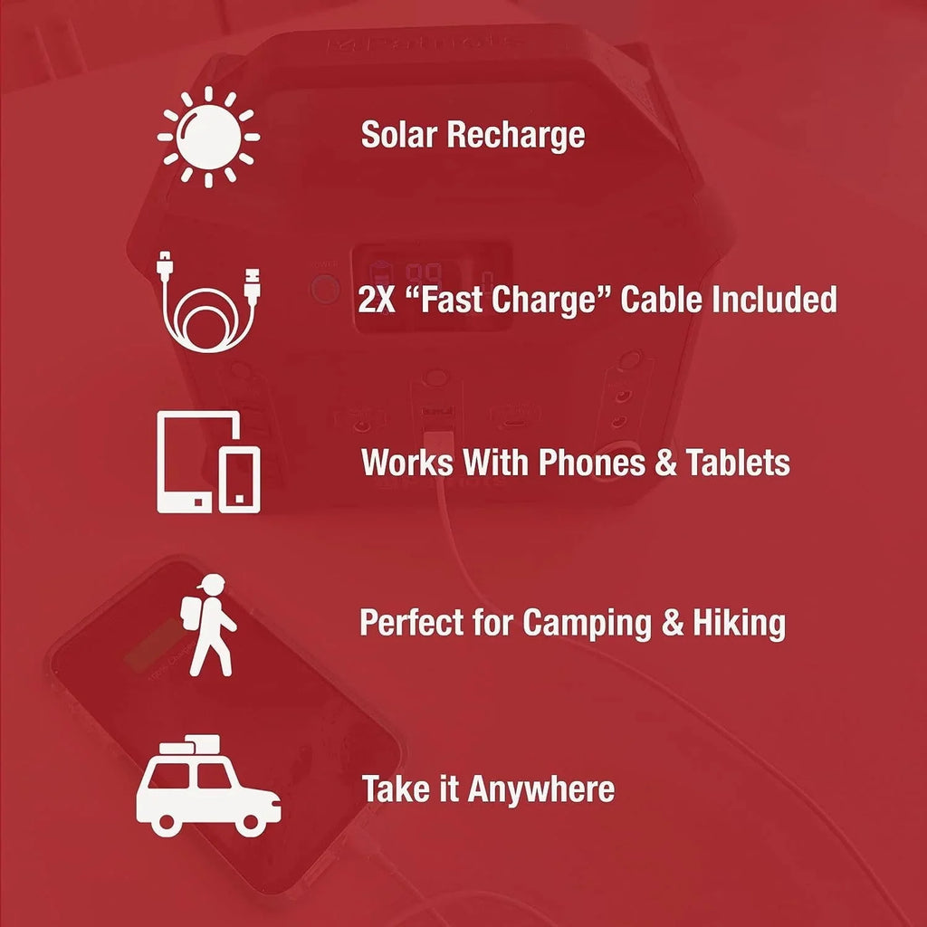 4Patriots Patriot Power Sidekick Solar Generator 300Wh Portable Power Station with 40W Solar Panel L604162