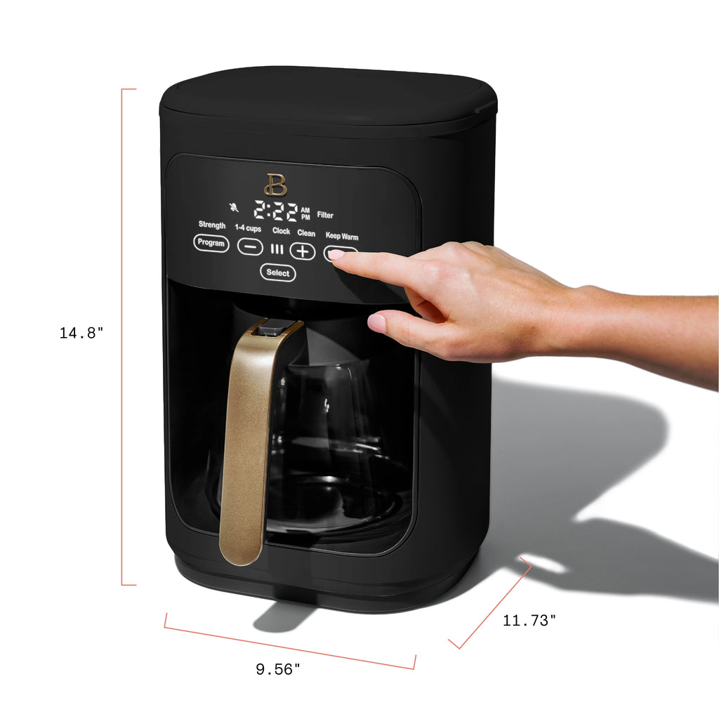 Beautiful 14-Cup Programmable Drip Coffee Maker with Touch Display, White Icing by Drew Barrymore F83994