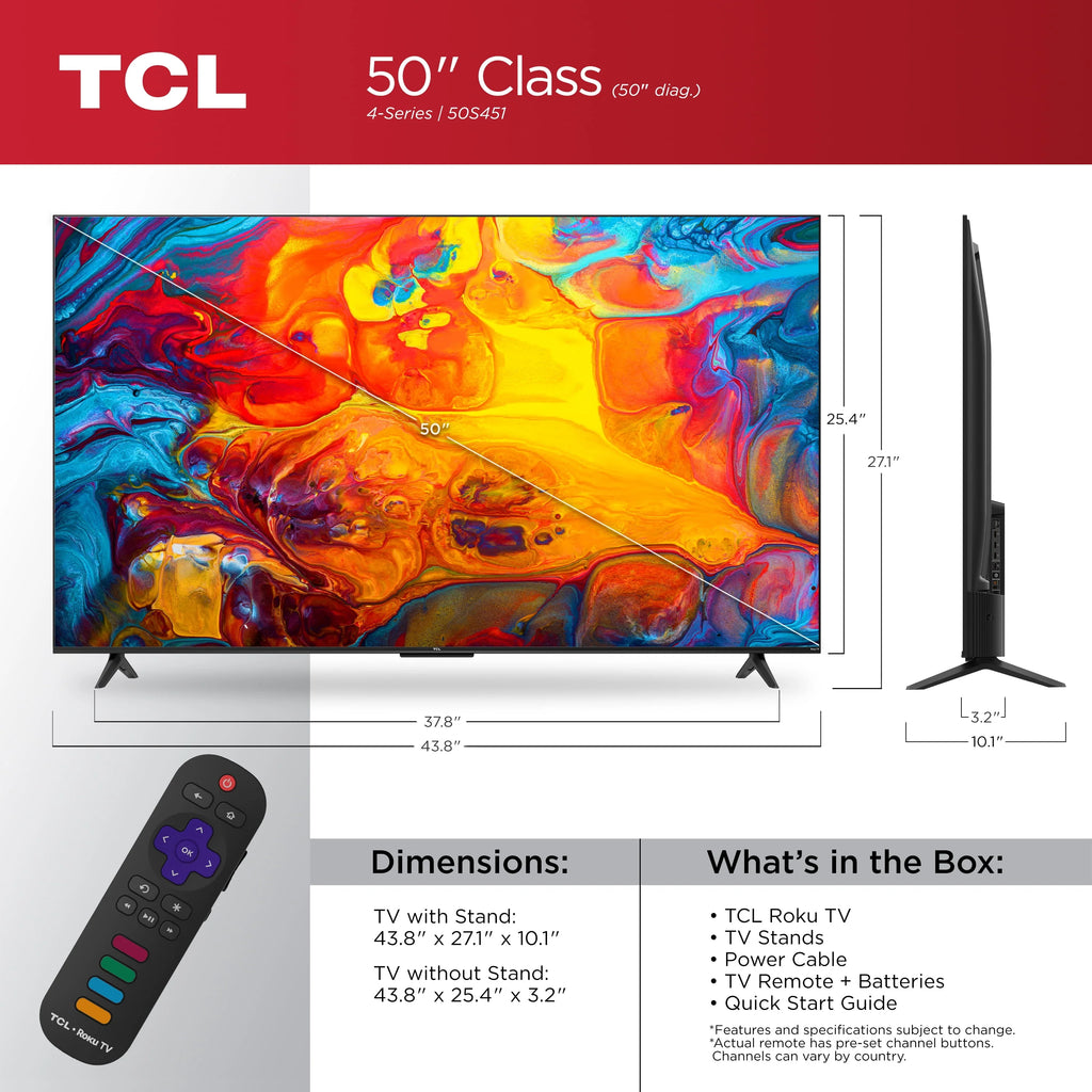 TCL 50" Class 4-Series 4K UHD HDR Smart Roku TV Z95297
