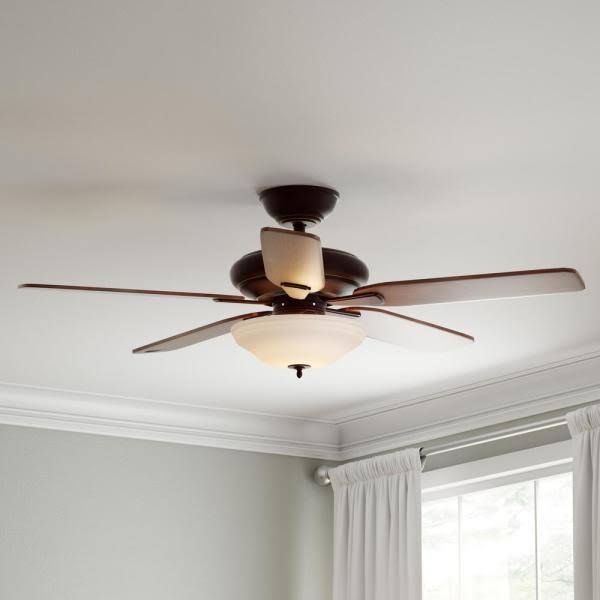 Hampton Bay Flowe 52 in. LED Indoor Mediterranean Bronze Ceiling Fan X592846