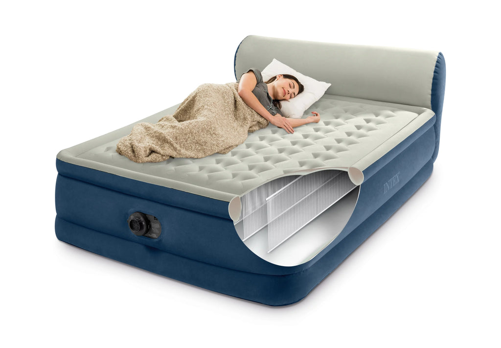 Intex Dura-Beam Deluxe Ultra Plush Queen Air Bed with Built-in Pump G799996