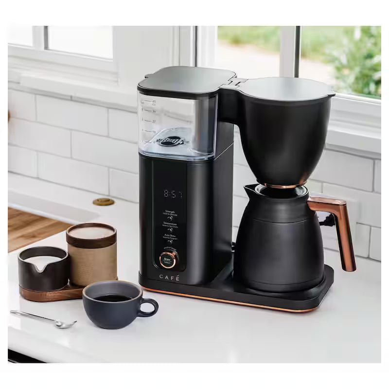 10 Cup Matte Black Drip Coffee Maker with Thermal Carafe X313