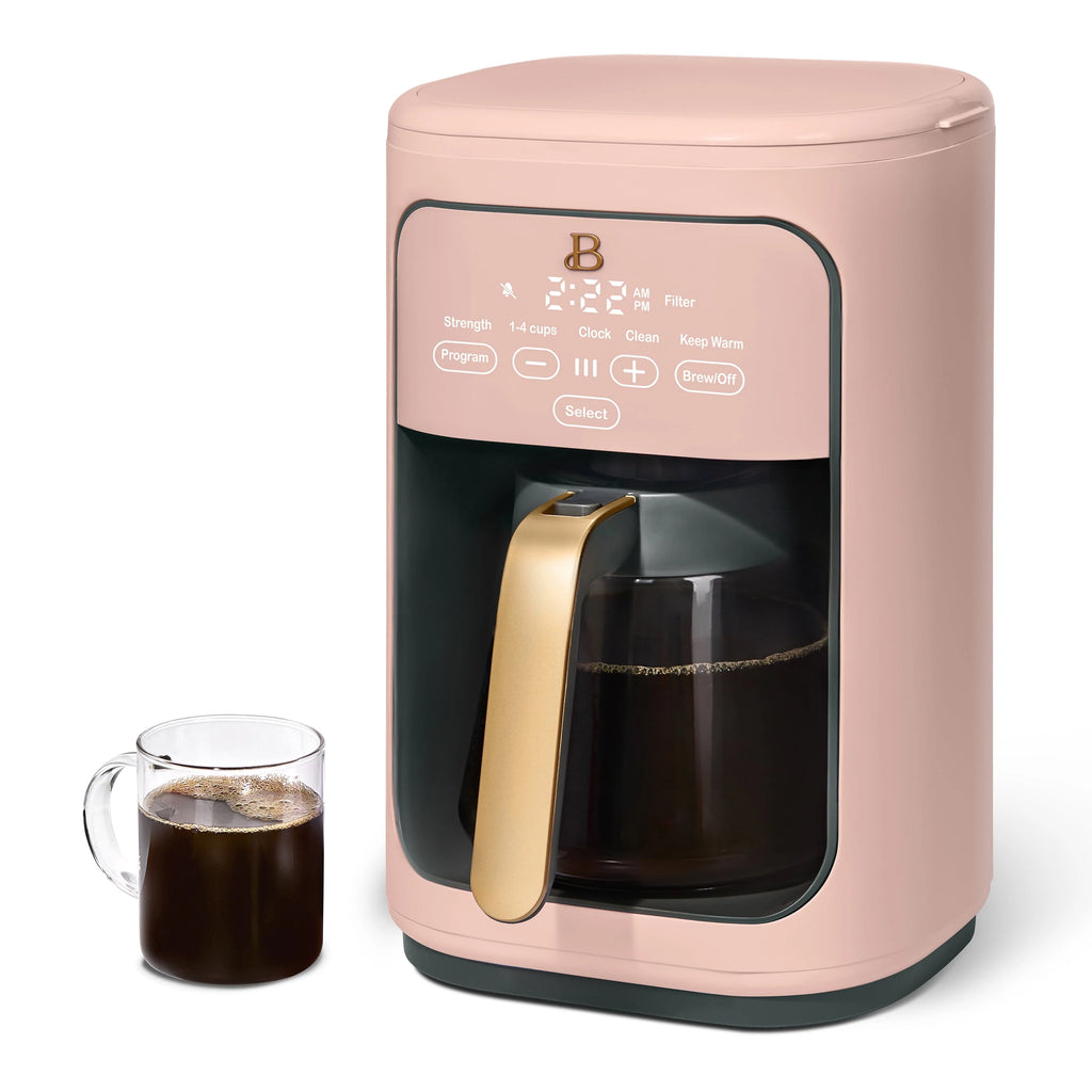 Beautiful 14-Cup Programmable Drip Coffee Maker with Touch Display, White Icing by Drew Barrymore F83994