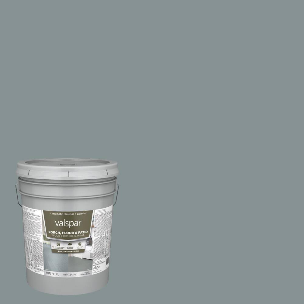 Valspar Porch and Floor Paint Light Gray Satin 5-Gallon E890146
