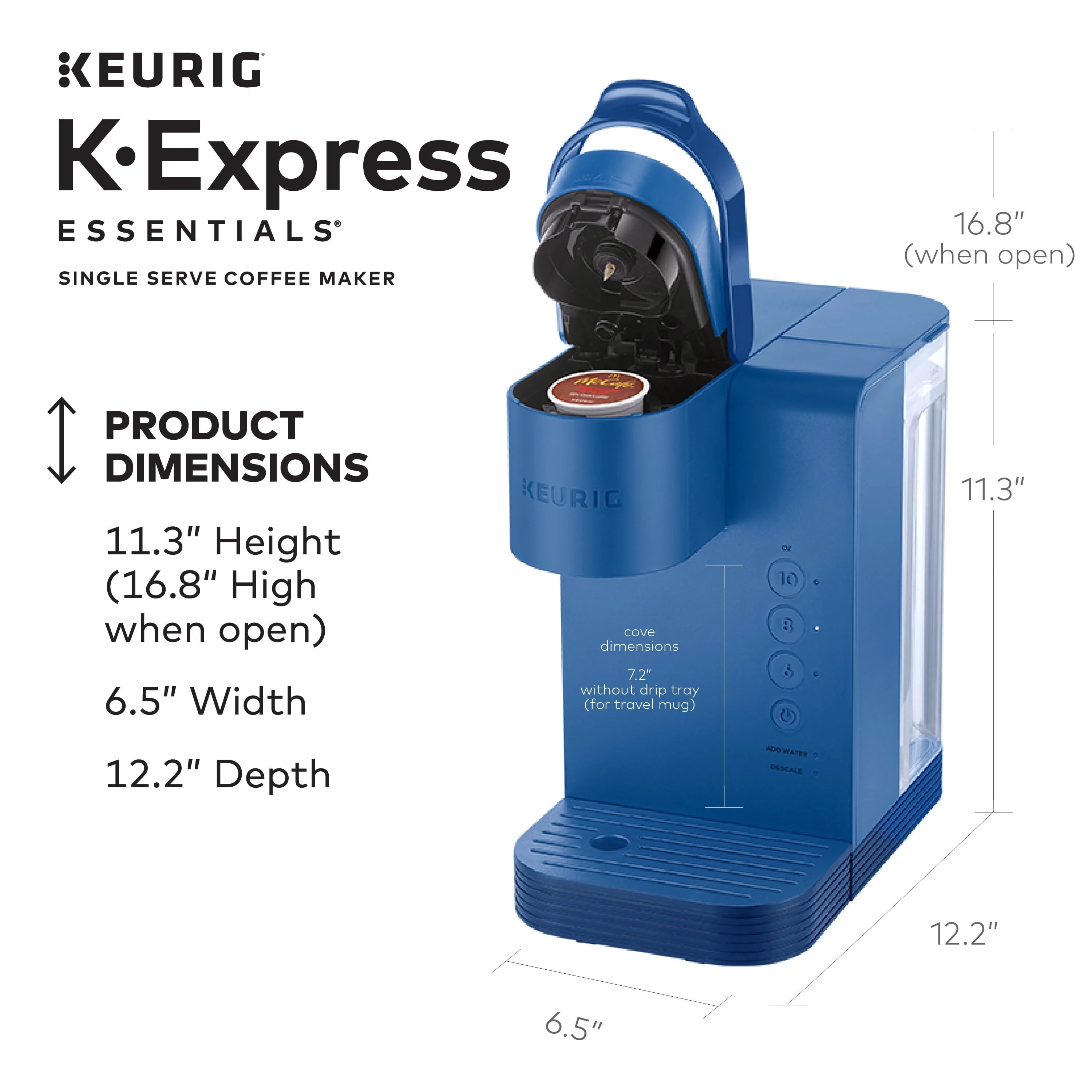 Keurig K-Express Essentials Single Serve K-Cup Pod Coffee Maker, Black L838940
