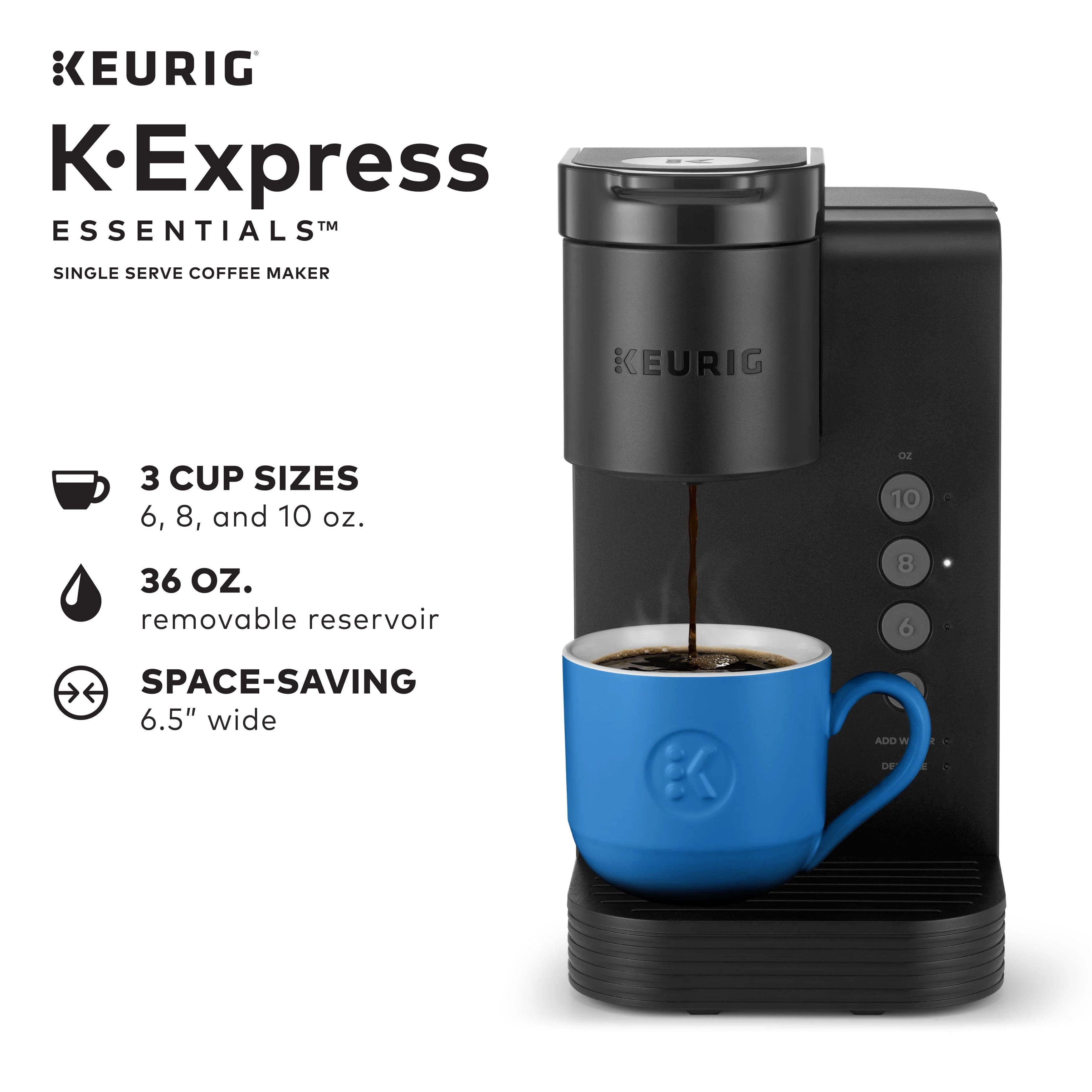 Keurig K-Express Essentials Single Serve K-Cup Pod Coffee Maker, Black L838940